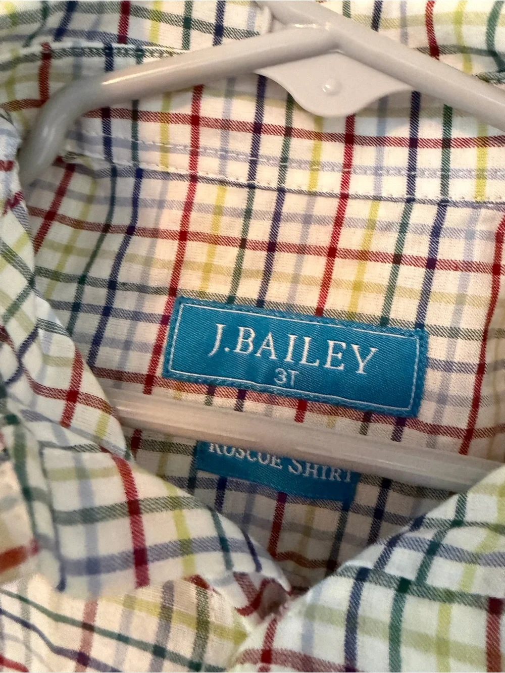 J.Bailey Plaid Button-Up Shirt and Blue Pants Set